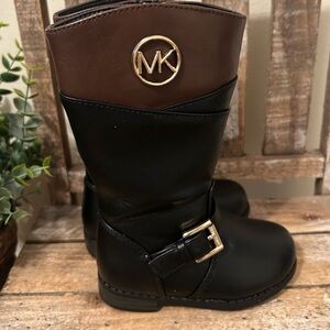 Michael Kors Joslyn Toddler Knee High Black Brown Boots Size 5